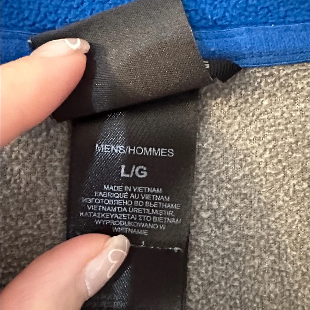 The North Face Gray and Blue Light Fleece Zip Up